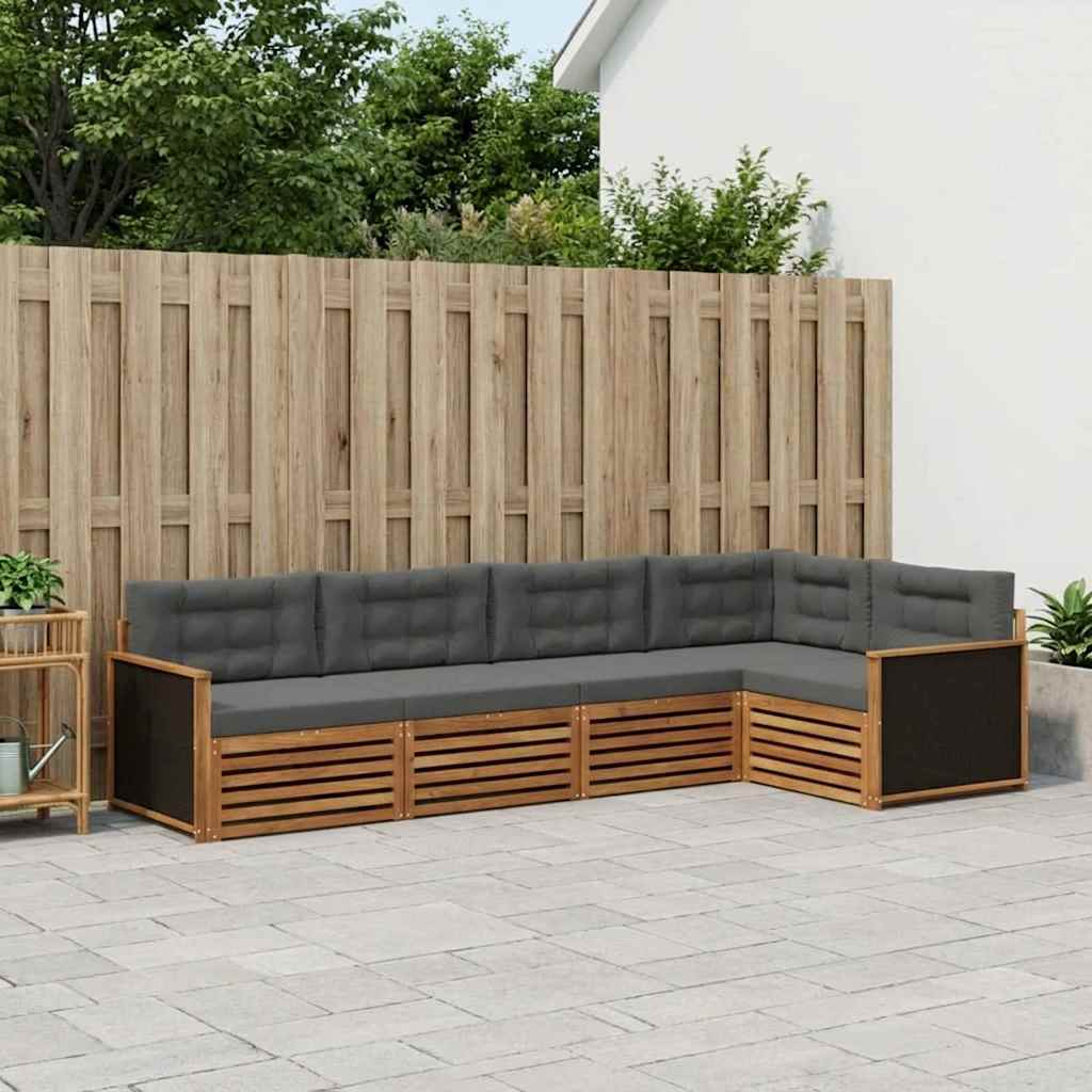 Ensemble de canapés d'extérieur 5 pcs Naturel et Anthracite - XIOS