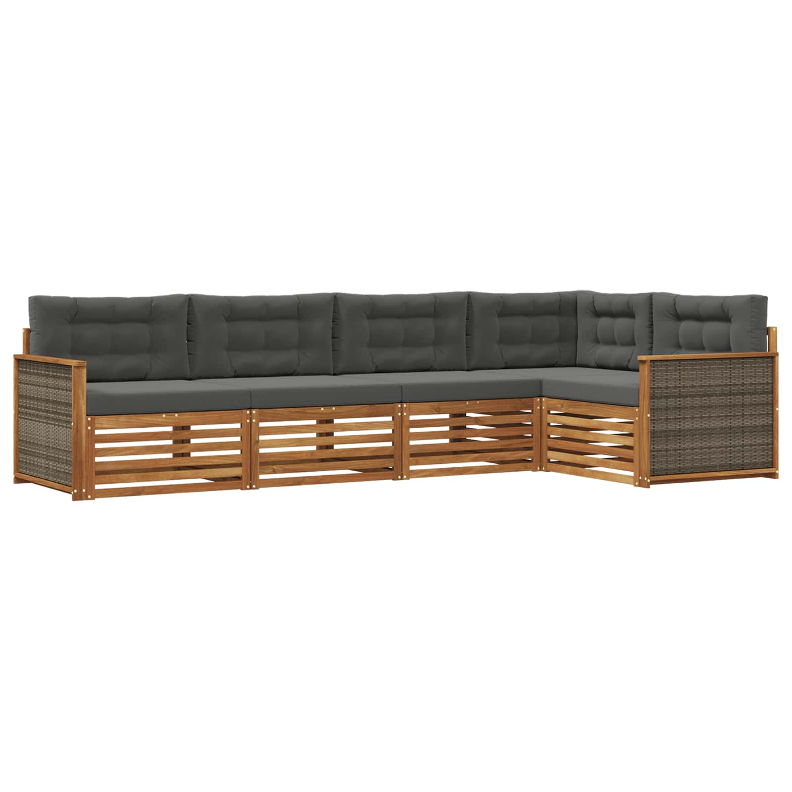 Ensemble de canapés d'extérieur 5 pcs Naturel et Anthracite - XIOS