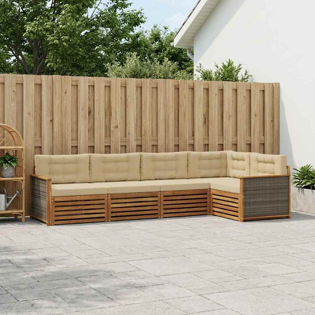 Ensemble de canapés d'extérieur 5 pcs Naturel et Beige - XIOS