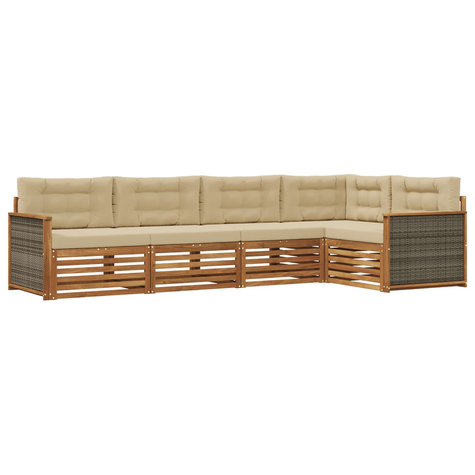 Ensemble de canapés d'extérieur 5 pcs Naturel et Beige - XIOS