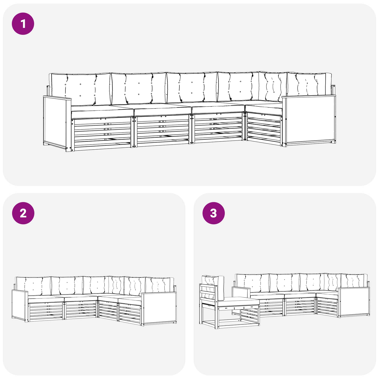 Ensemble de canapés d'extérieur 5 pcs Naturel et Beige - XIOS