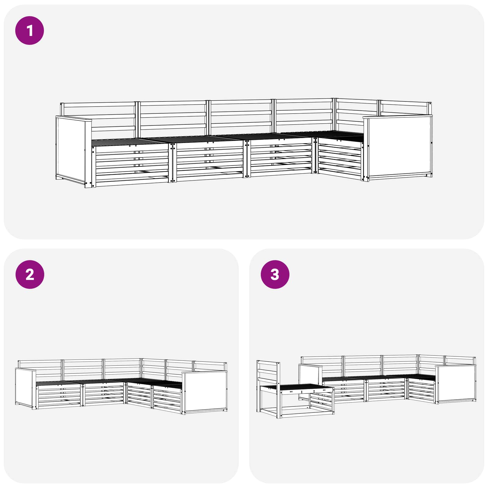 Ensemble de canapés d'extérieur 5 pcs Naturel - XIOS