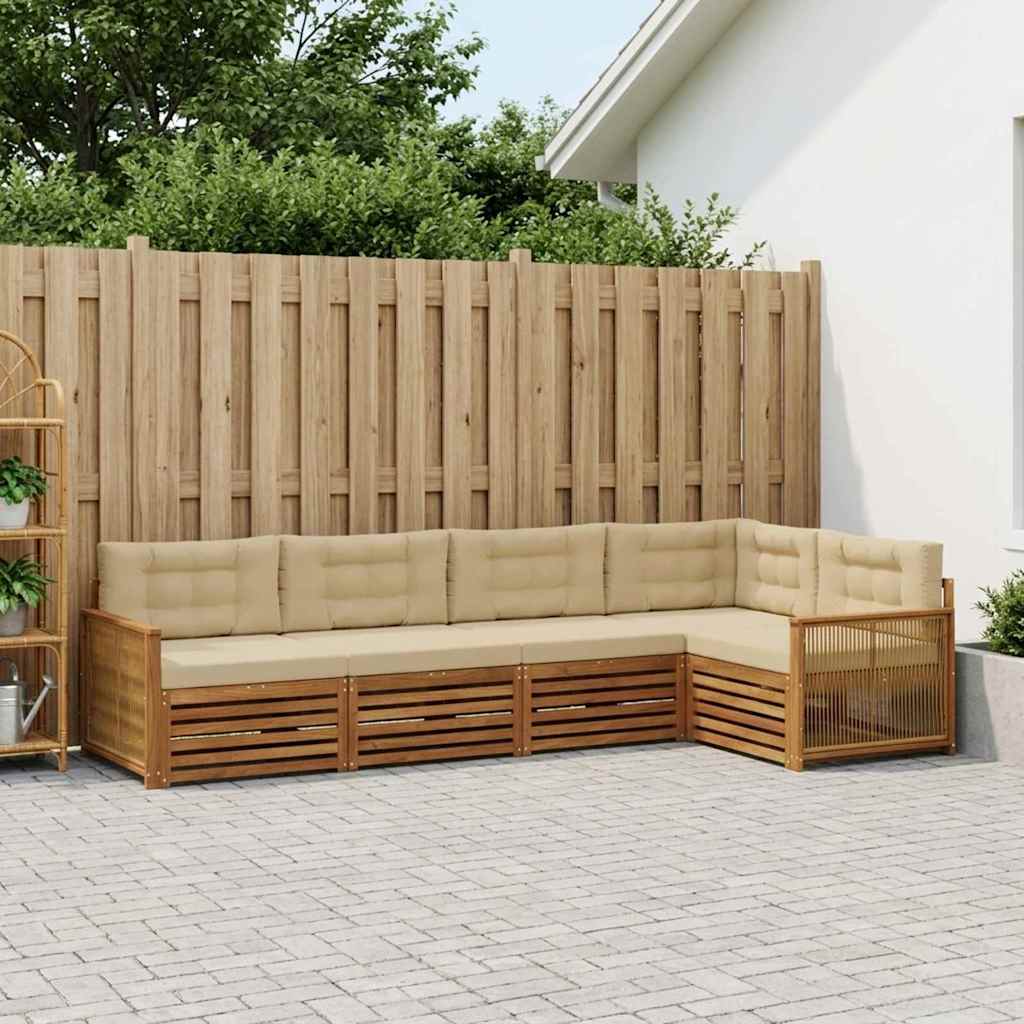 Ensemble de canapés d'extérieur 5 pcs Naturel et Beige - XIOS