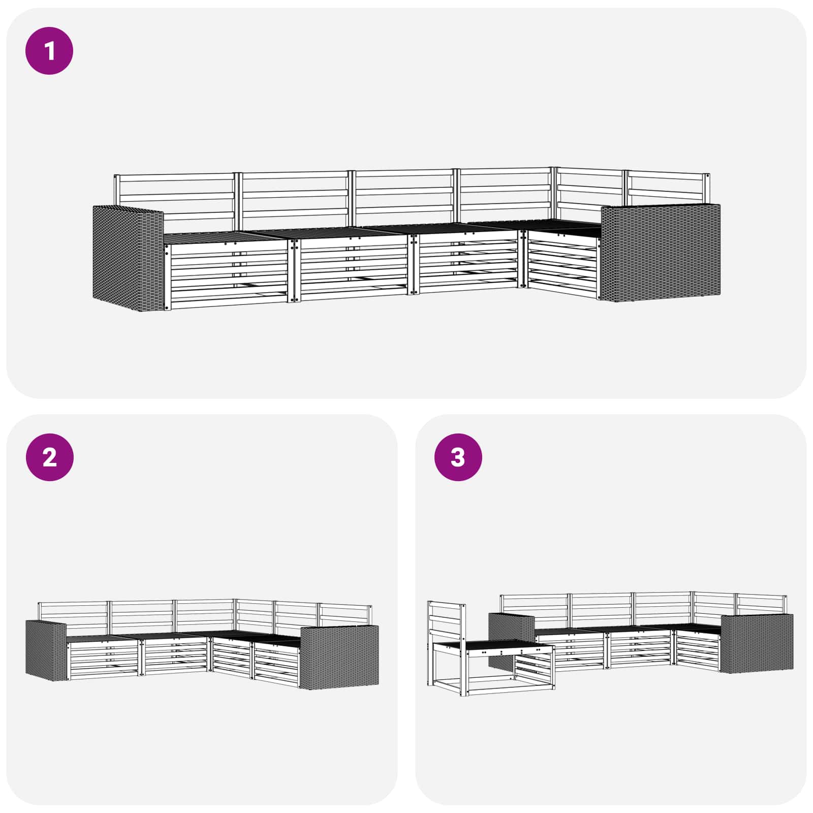 Ensemble de canapés d'extérieur 5 pcs Naturel - XIOS