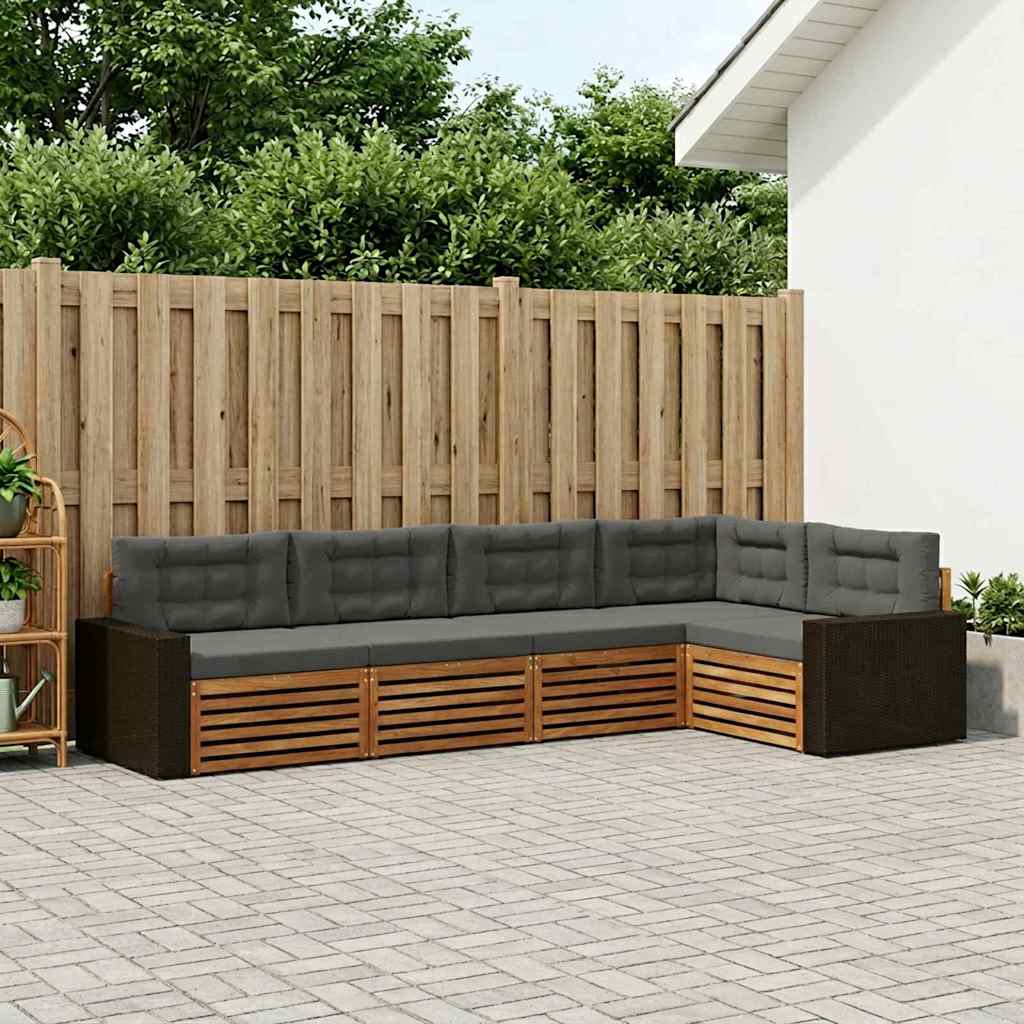 Ensemble de canapés d'extérieur 5 pcs Naturel et Anthracite - XIOS