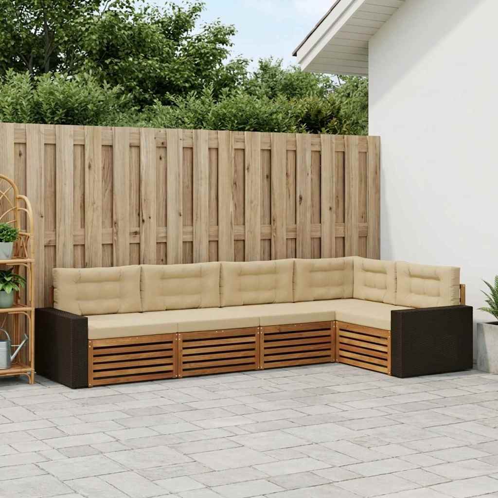 Ensemble de canapés d'extérieur 5 pcs Naturel et Beige - XIOS