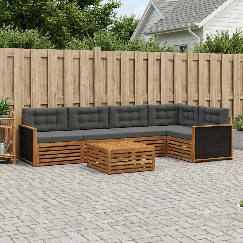 Ensemble de canapés d'extérieur 6 pcs Naturel et Anthracite - XIOS