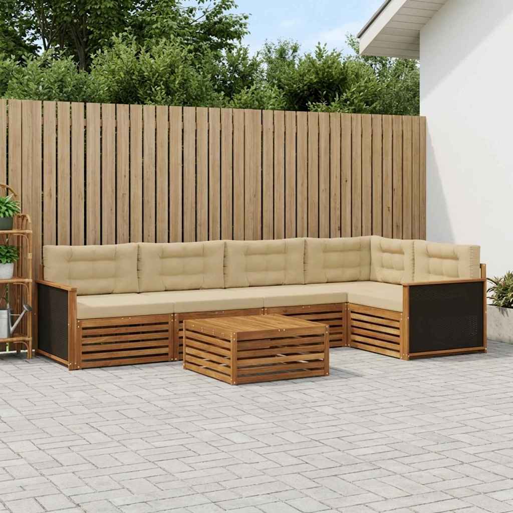 Ensemble de canapés d'extérieur 6 pcs Naturel et Beige - XIOS