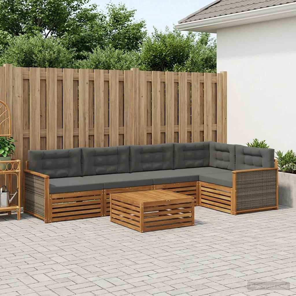 Ensemble de canapés d'extérieur 6 pcs Naturel et Anthracite - XIOS