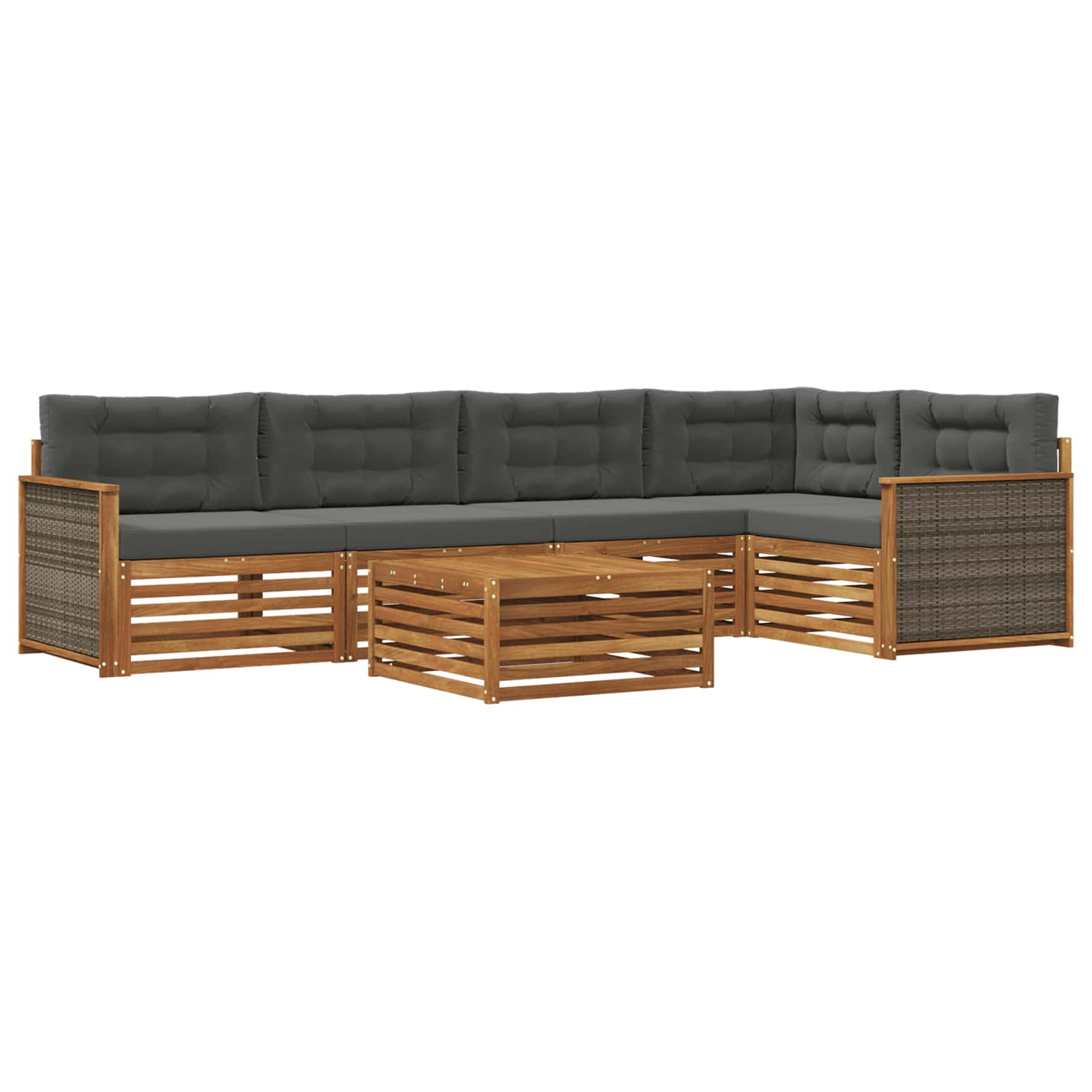 Ensemble de canapés d'extérieur 6 pcs Naturel et Anthracite - XIOS
