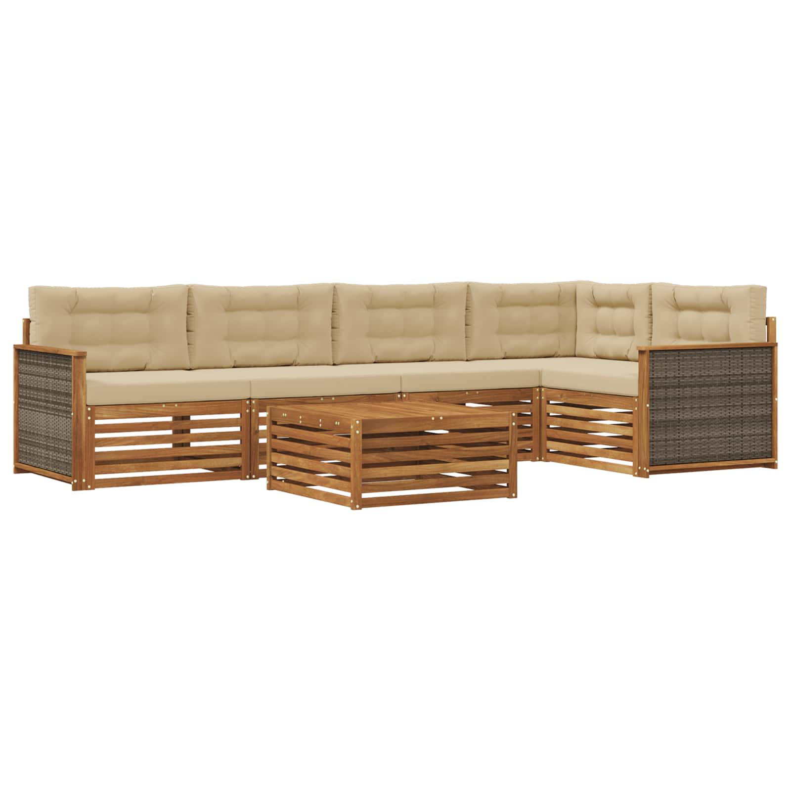 Ensemble de canapés d'extérieur 6 pcs Naturel et Beige - XIOS