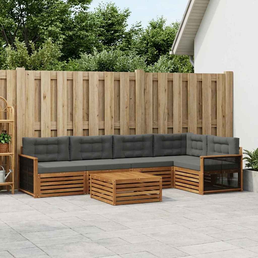 Ensemble de canapés d'extérieur 6 pcs Naturel et Anthracite - XIOS