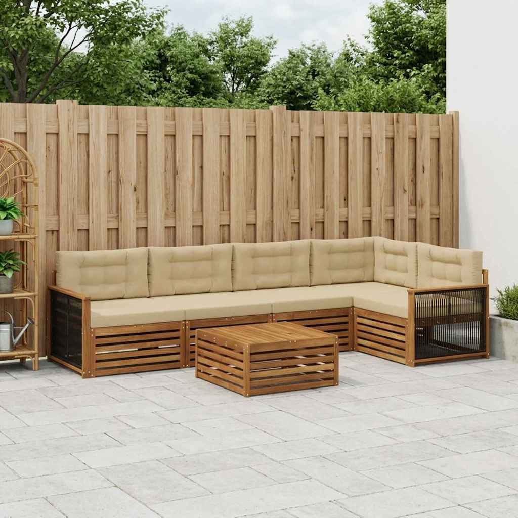 Ensemble de canapés d'extérieur 6 pcs Naturel et Beige - XIOS