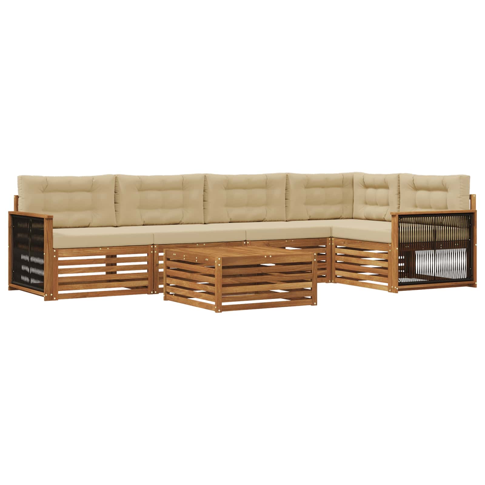 Ensemble de canapés d'extérieur 6 pcs Naturel et Beige - XIOS