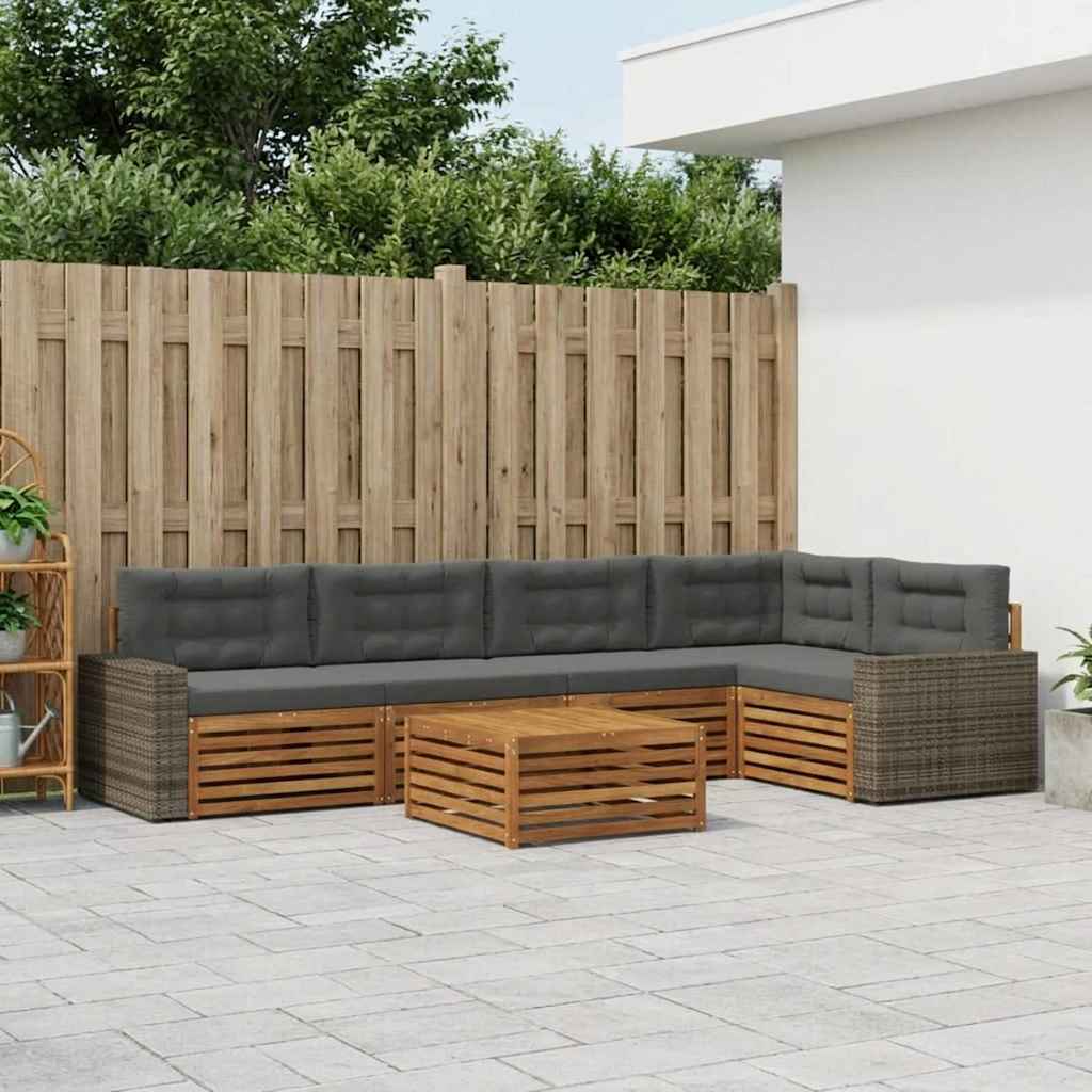 Ensemble de canapés d'extérieur 6 pcs Naturel et Anthracite - XIOS