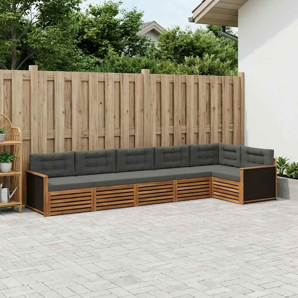 Ensemble de canapés d'extérieur 6 pcs Naturel et Anthracite - XIOS