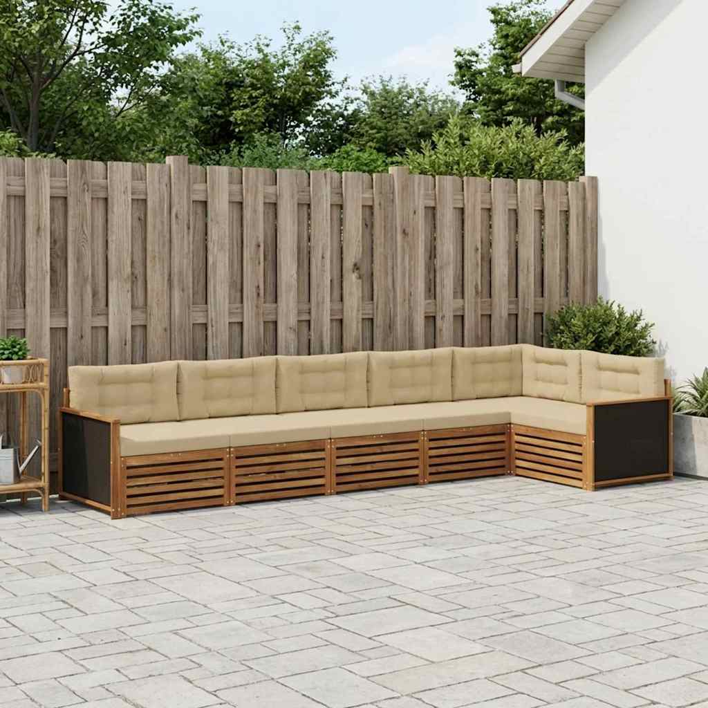 Ensemble de canapés d'extérieur 6 pcs Naturel et Beige - XIOS