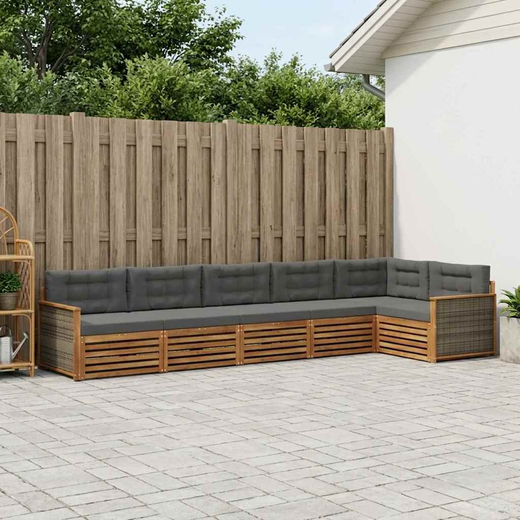 Ensemble de canapés d'extérieur 6 pcs Naturel et Anthracite - XIOS