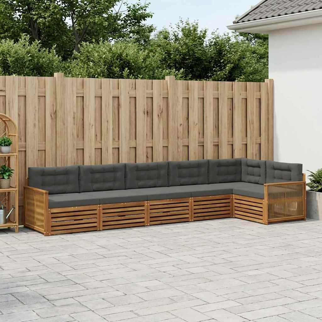 Ensemble de canapés d'extérieur 6 pcs Naturel et Anthracite - XIOS