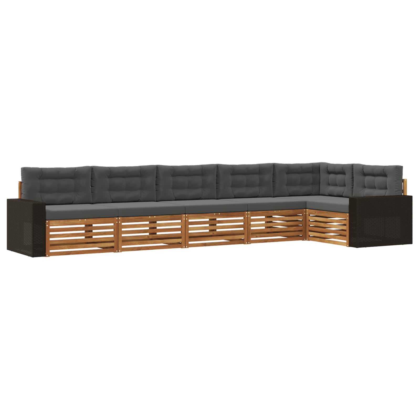 Ensemble de canapés d'extérieur 6 pcs Naturel et Anthracite - XIOS