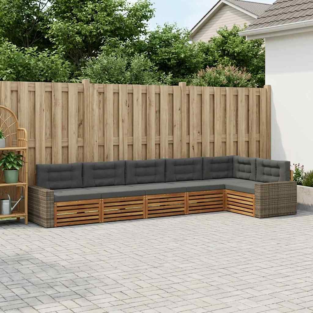 Ensemble de canapés d'extérieur 6 pcs Naturel et Anthracite - XIOS