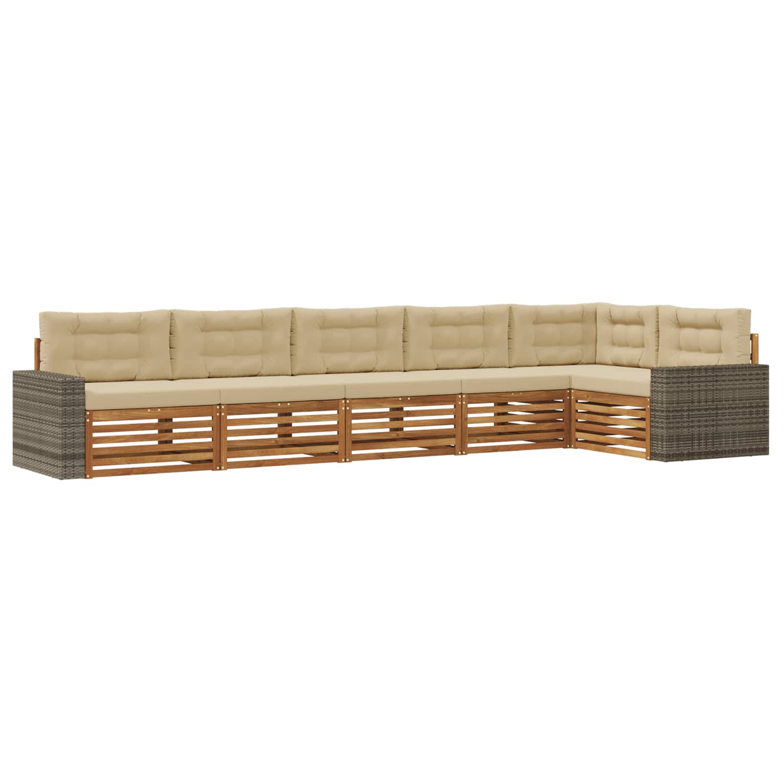 Ensemble de canapés d'extérieur 6 pcs Naturel et Beige - XIOS