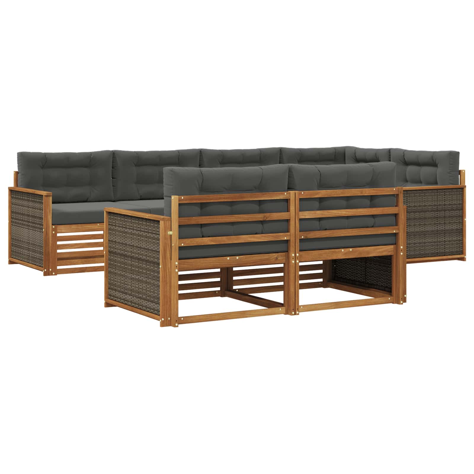 Ensemble de canapés d'extérieur 7 pcs Naturel et Anthracite - XIOS