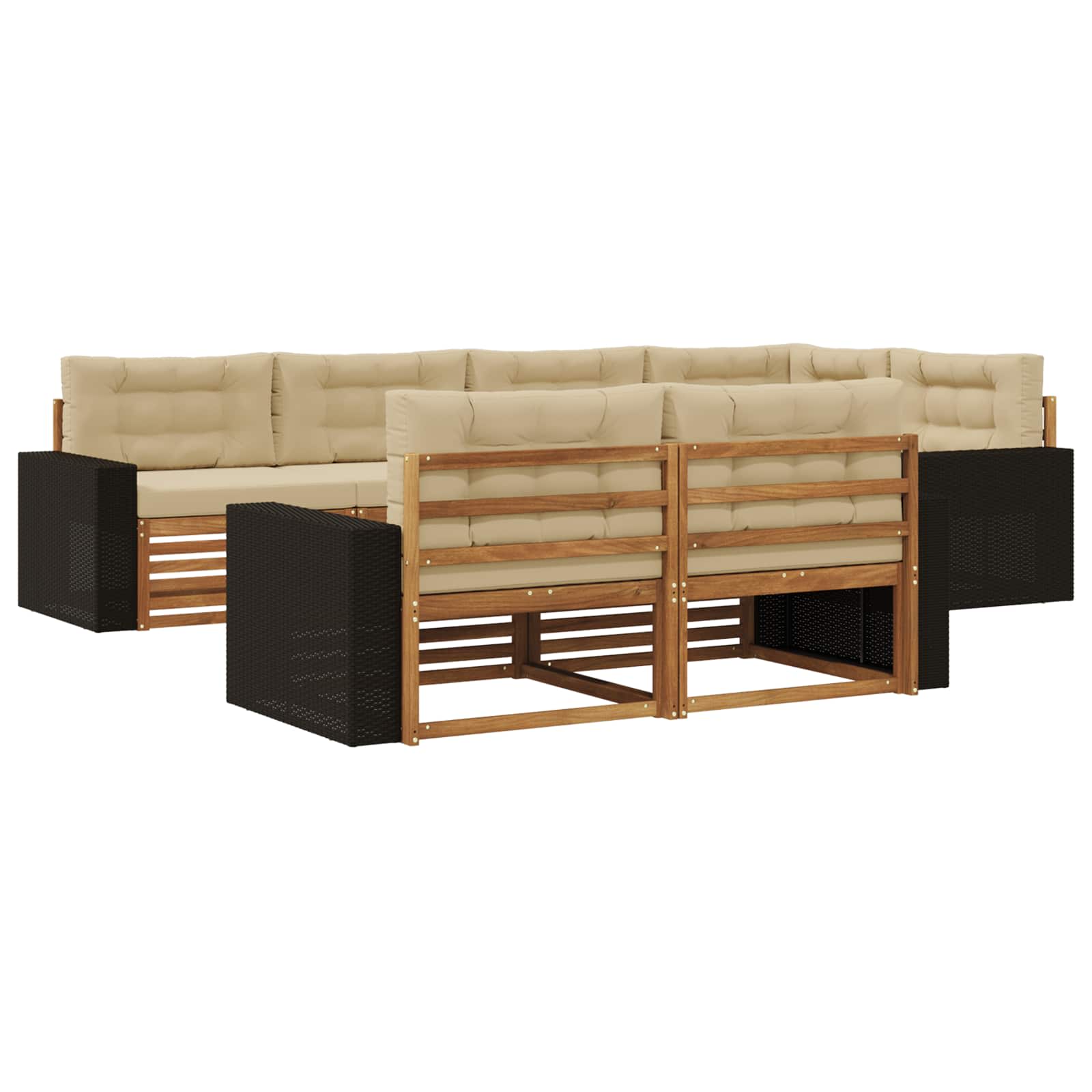 Ensemble de canapés d'extérieur 7 pcs Naturel et Beige - XIOS
