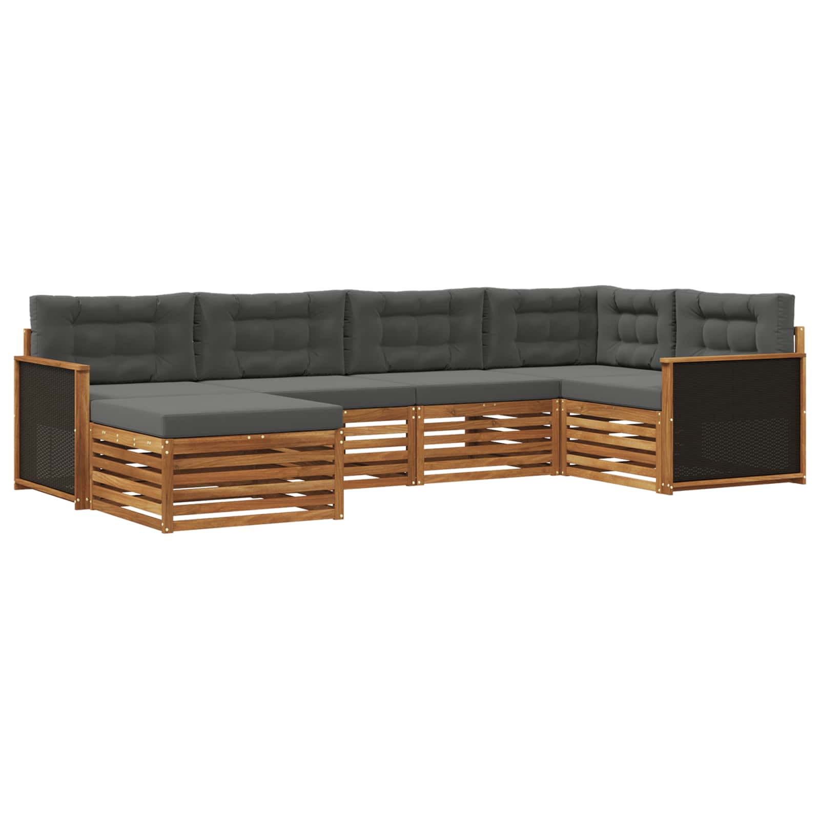 Ensemble de canapés d'extérieur 6 pcs Naturel et Anthracite - XIOS