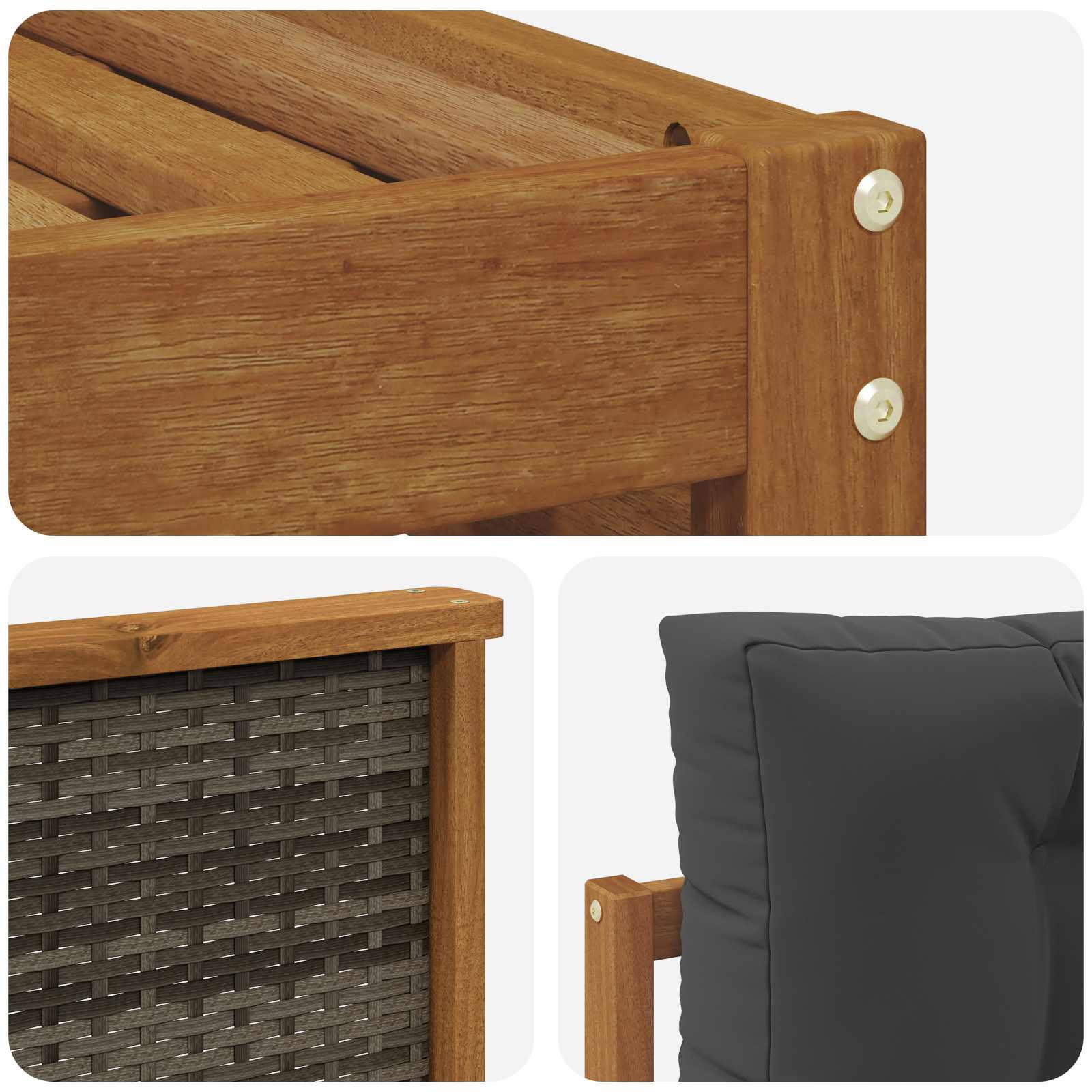 Ensemble de canapés d'extérieur 6 pcs Naturel et Anthracite - XIOS