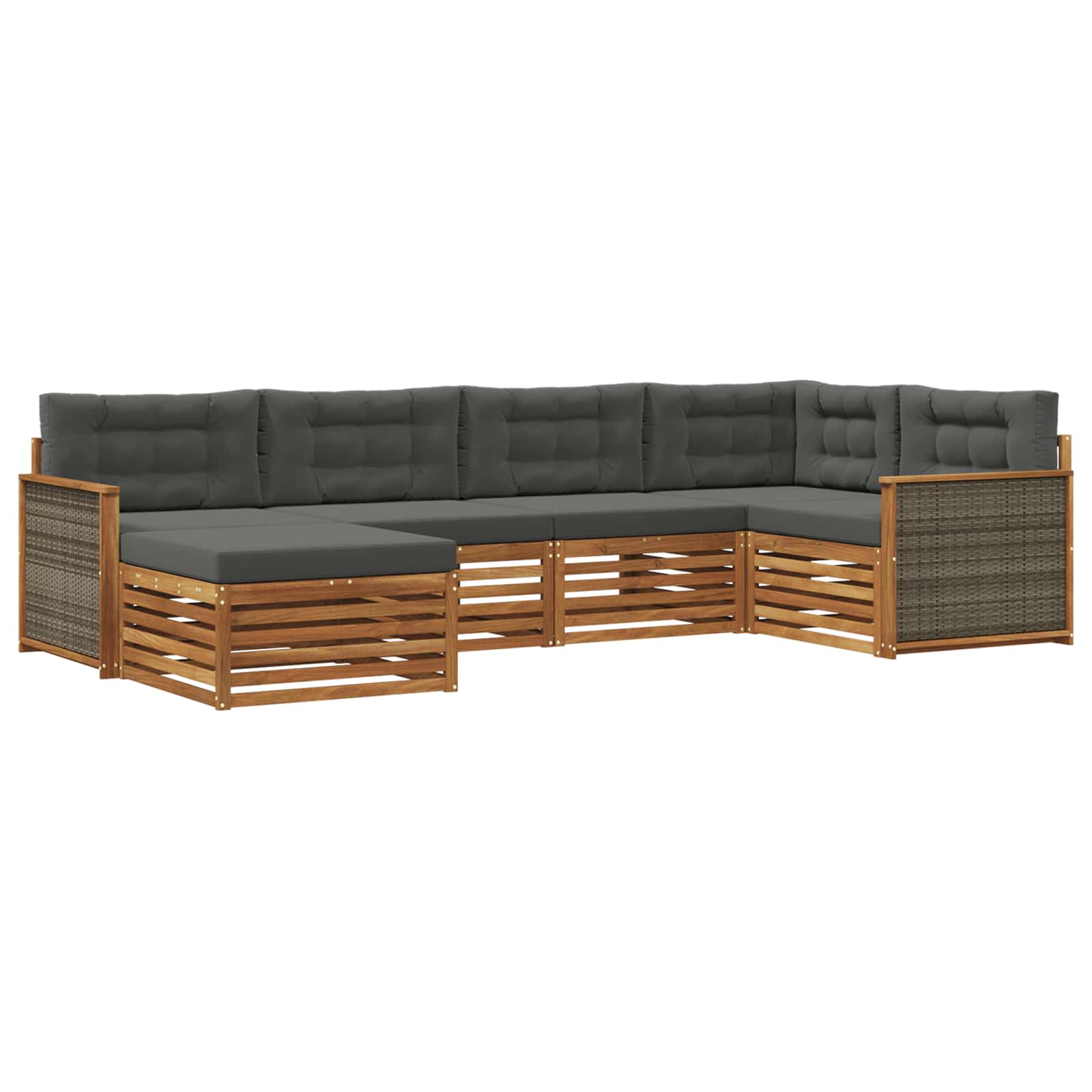 Ensemble de canapés d'extérieur 6 pcs Naturel et Anthracite - XIOS
