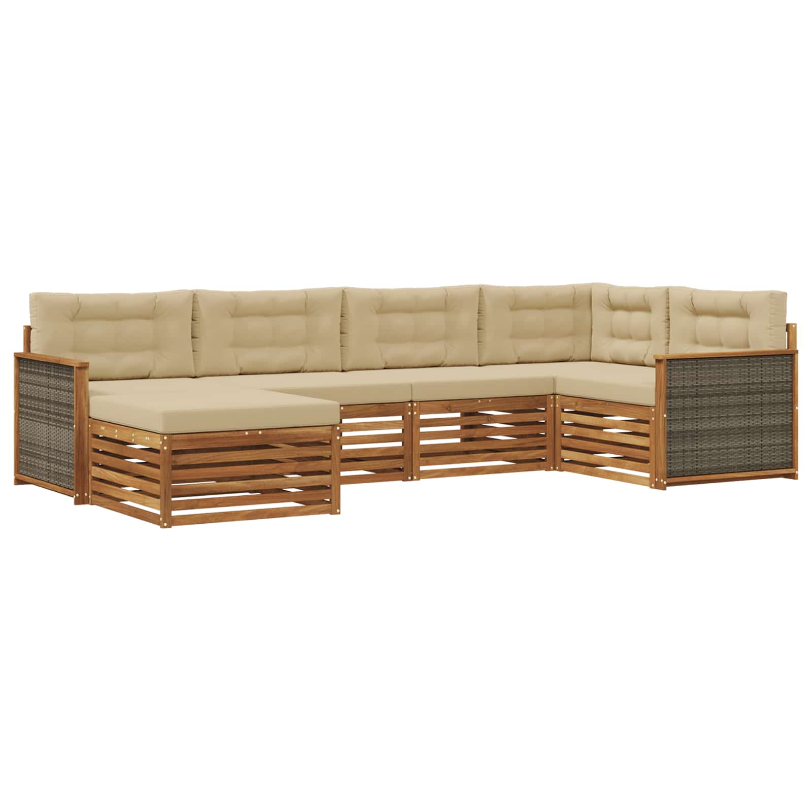 Ensemble de canapés d'extérieur 6 pcs Naturel et Beige - XIOS