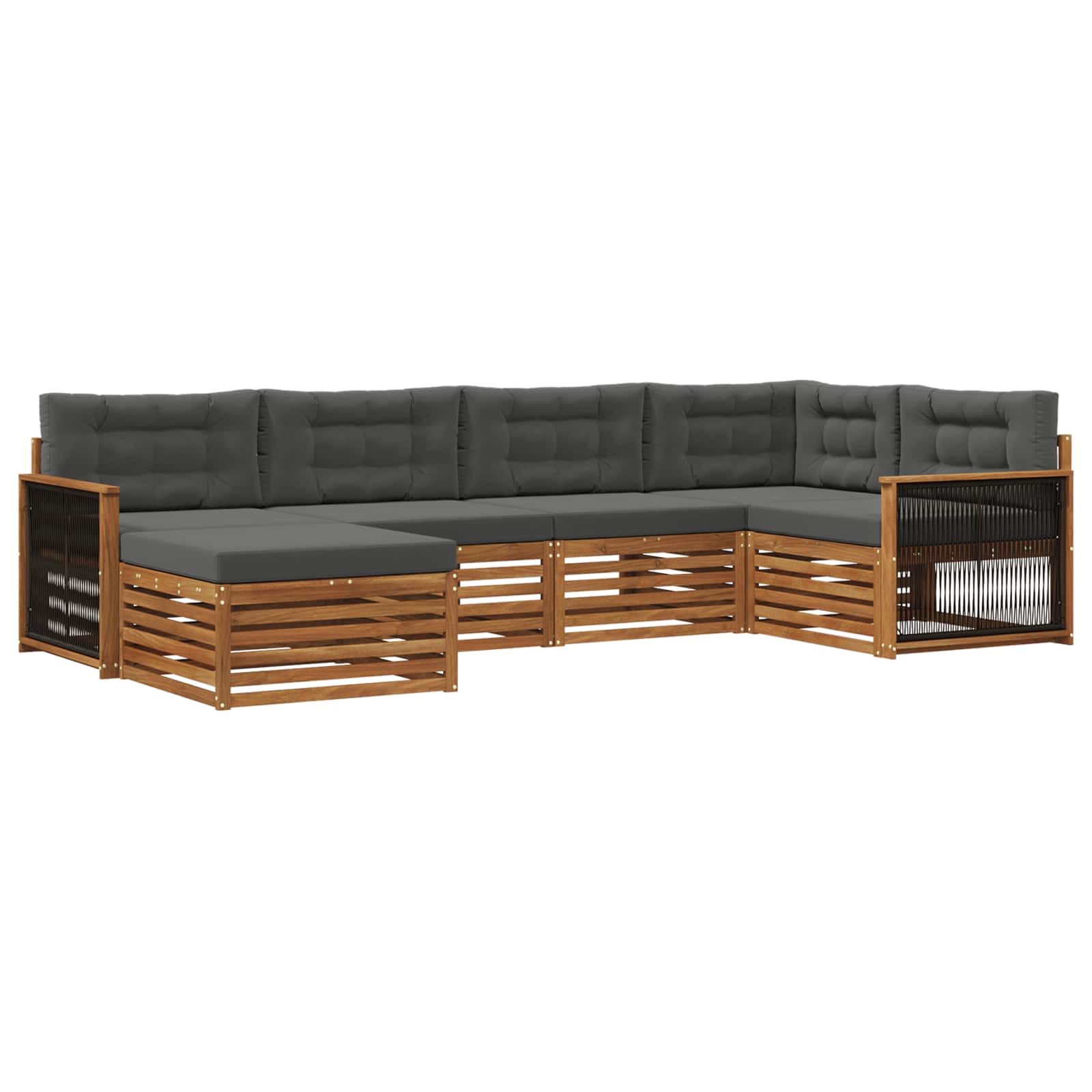 Ensemble de canapés d'extérieur 6 pcs Naturel et Anthracite - XIOS