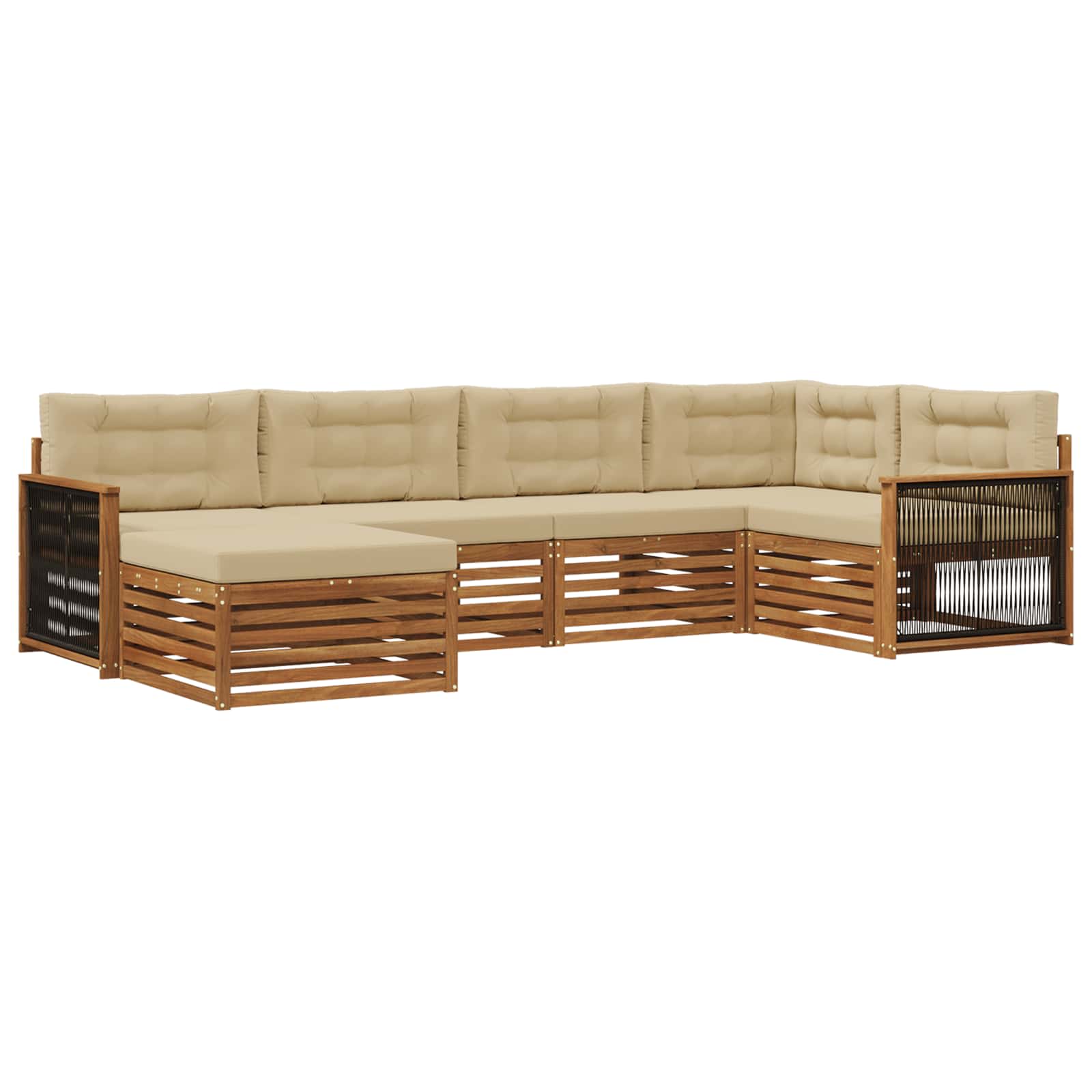 Ensemble de canapés d'extérieur 6 pcs Naturel et Beige - XIOS