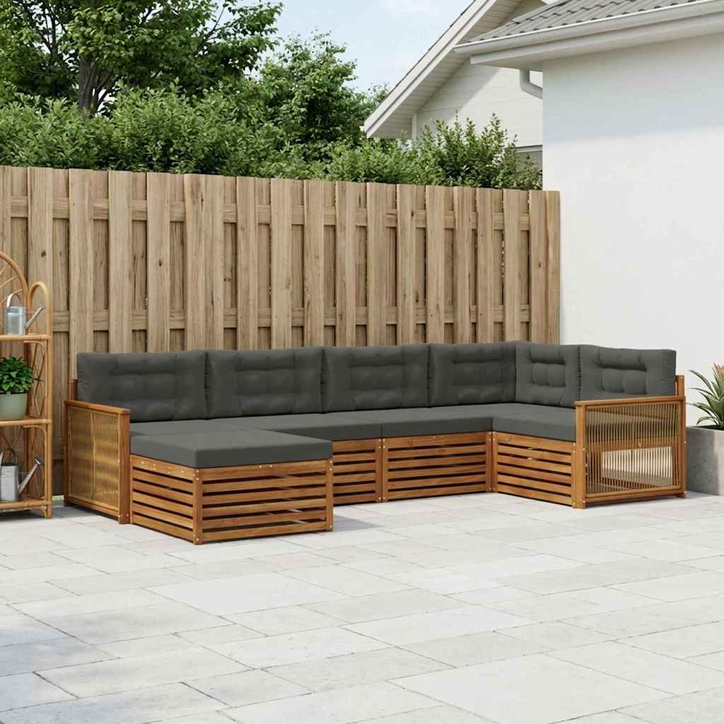 Ensemble de canapés d'extérieur 6 pcs Naturel et Anthracite - XIOS