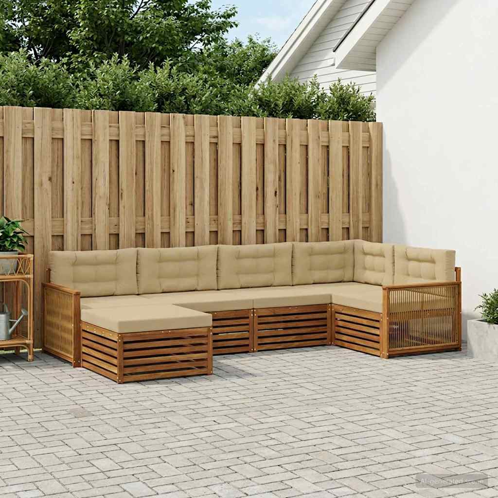 Ensemble de canapés d'extérieur 6 pcs Naturel et Beige - XIOS