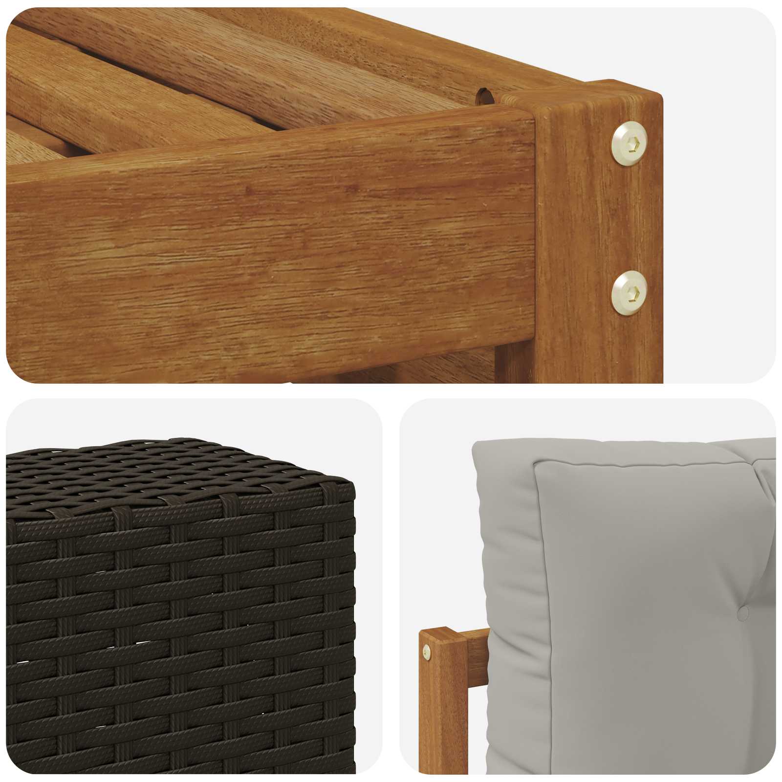 Ensemble de canapés d'extérieur 6 pcs Naturel et gris clair - XIOS