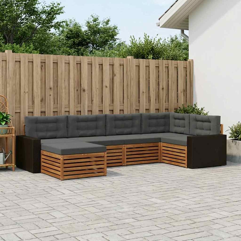 Ensemble de canapés d'extérieur 6 pcs Naturel et Anthracite - XIOS