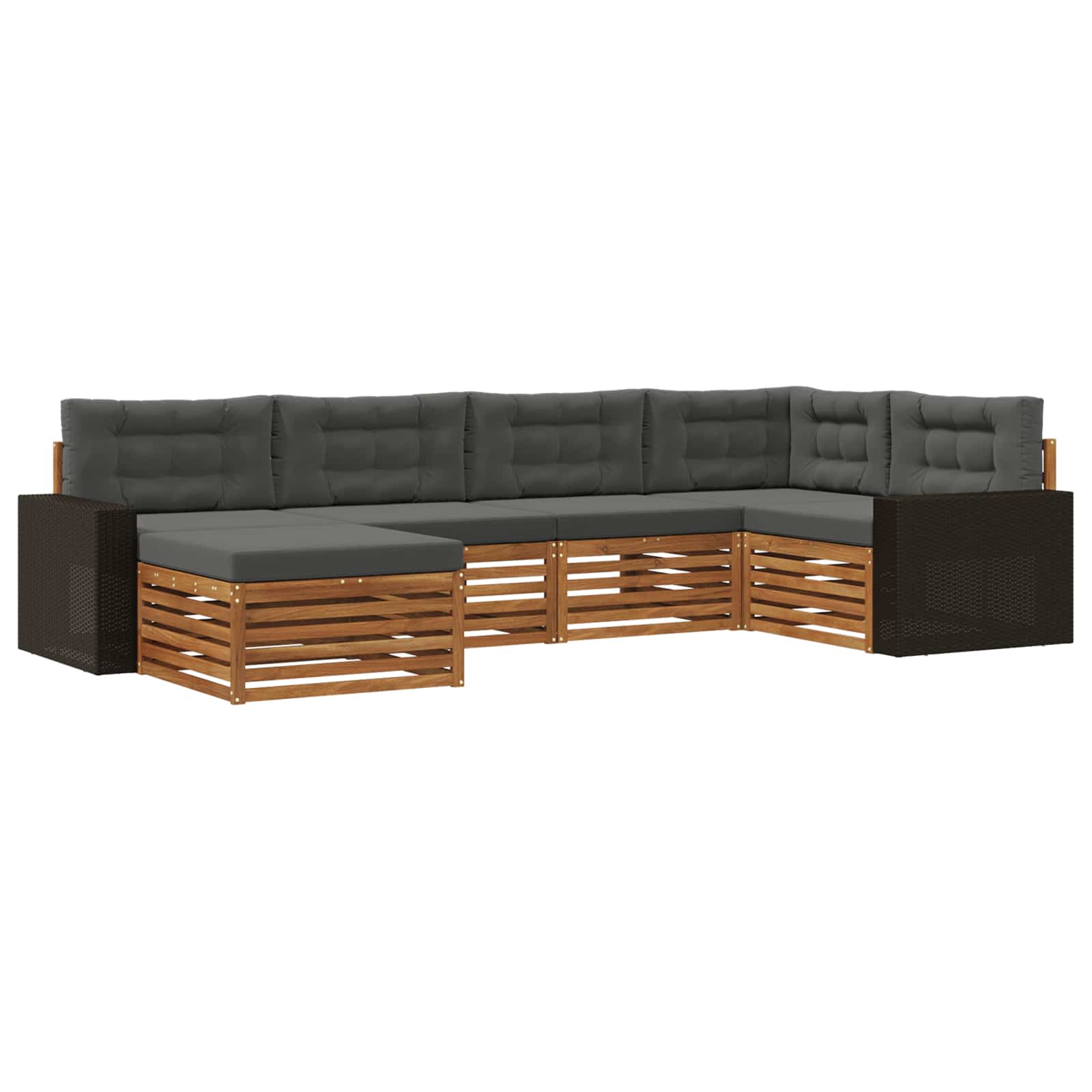 Ensemble de canapés d'extérieur 6 pcs Naturel et Anthracite - XIOS