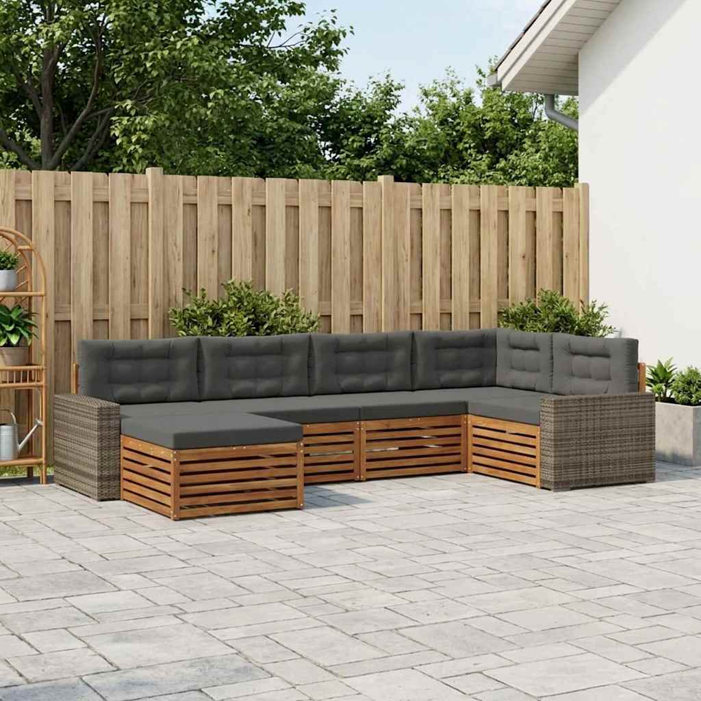 Ensemble de canapés d'extérieur 6 pcs Naturel et Anthracite - XIOS