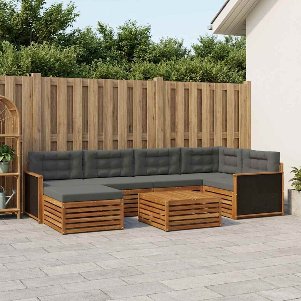 Ensemble de canapés d'extérieur 7 pcs Naturel et Anthracite - XIOS