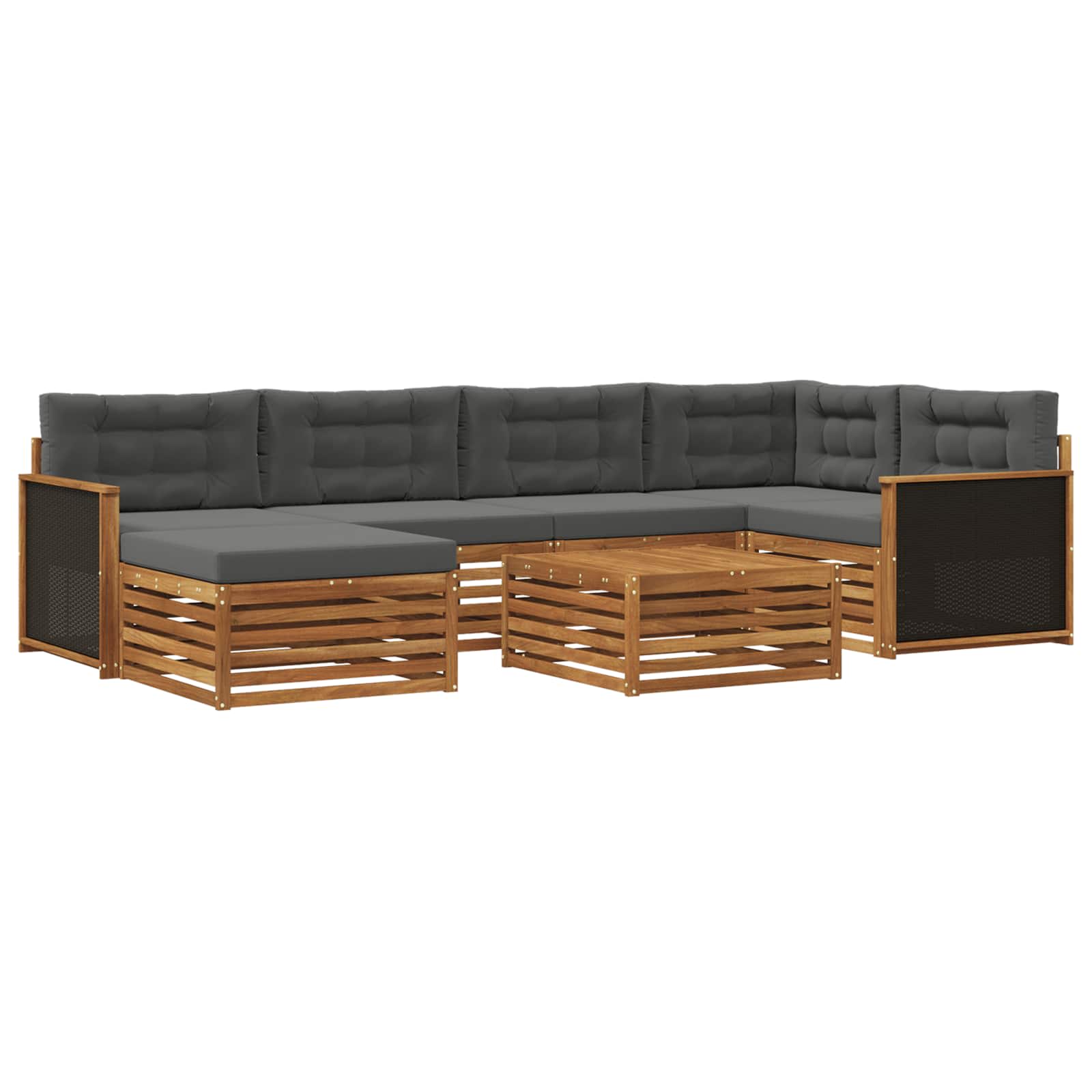 Ensemble de canapés d'extérieur 7 pcs Naturel et Anthracite - XIOS