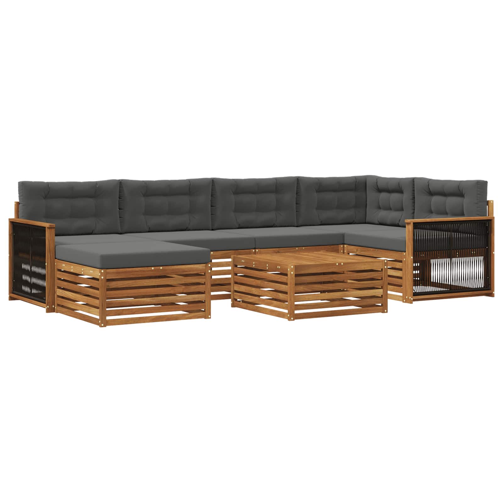 Ensemble de canapés d'extérieur 7 pcs Naturel et Anthracite - XIOS