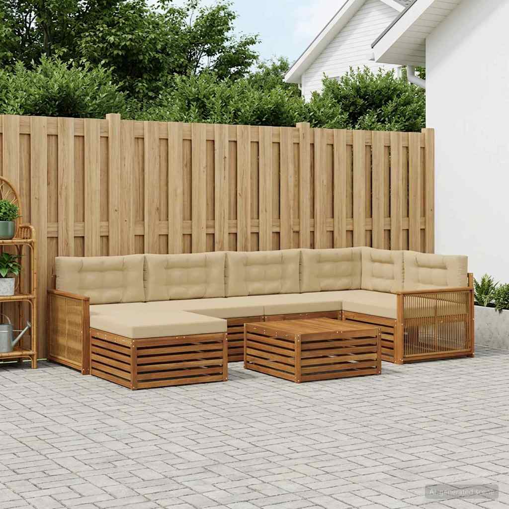 Ensemble de canapés d'extérieur 7 pcs Naturel et Beige - XIOS