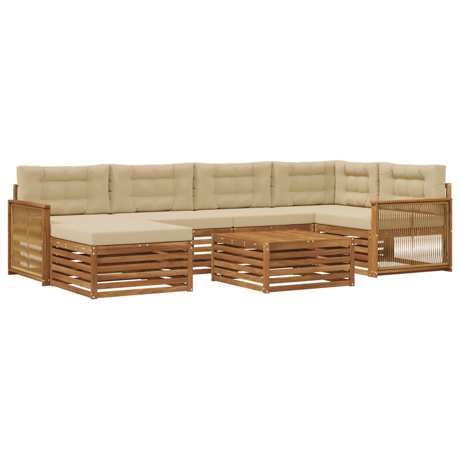 Ensemble de canapés d'extérieur 7 pcs Naturel et Beige - XIOS