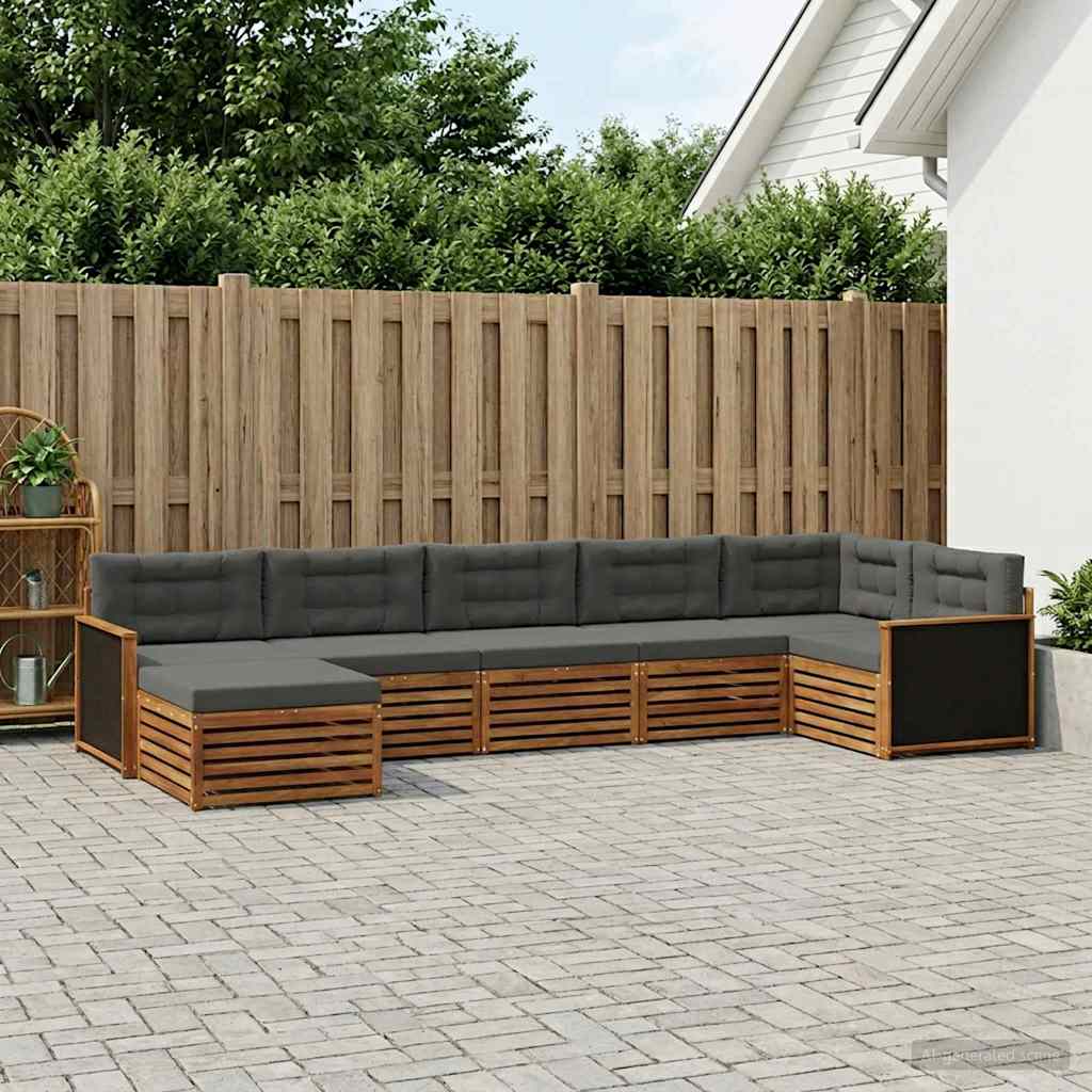 Ensemble de canapés d'extérieur 7 pcs Naturel et Anthracite - XIOS