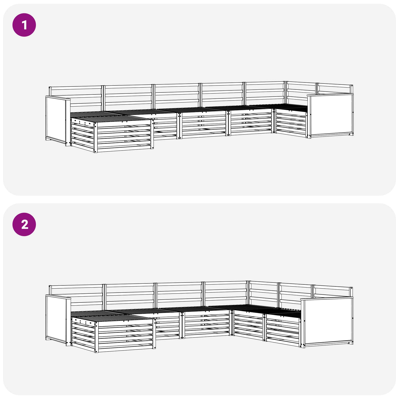 Ensemble de canapés d'extérieur 7 pcs Naturel - XIOS