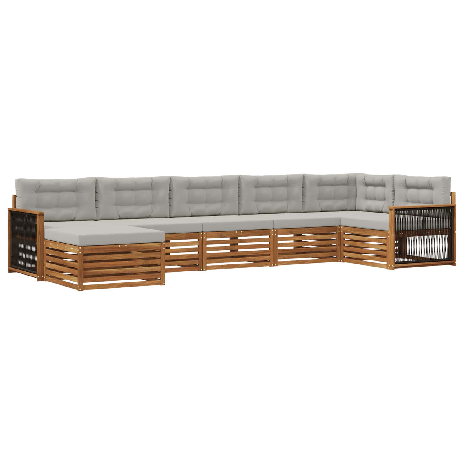 Ensemble de canapés d'extérieur 7 pcs Naturel et gris clair - XIOS