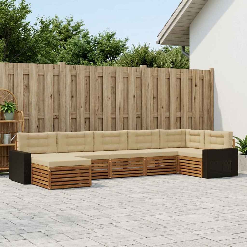 Ensemble de canapés d'extérieur 7 pcs Naturel et Beige - XIOS