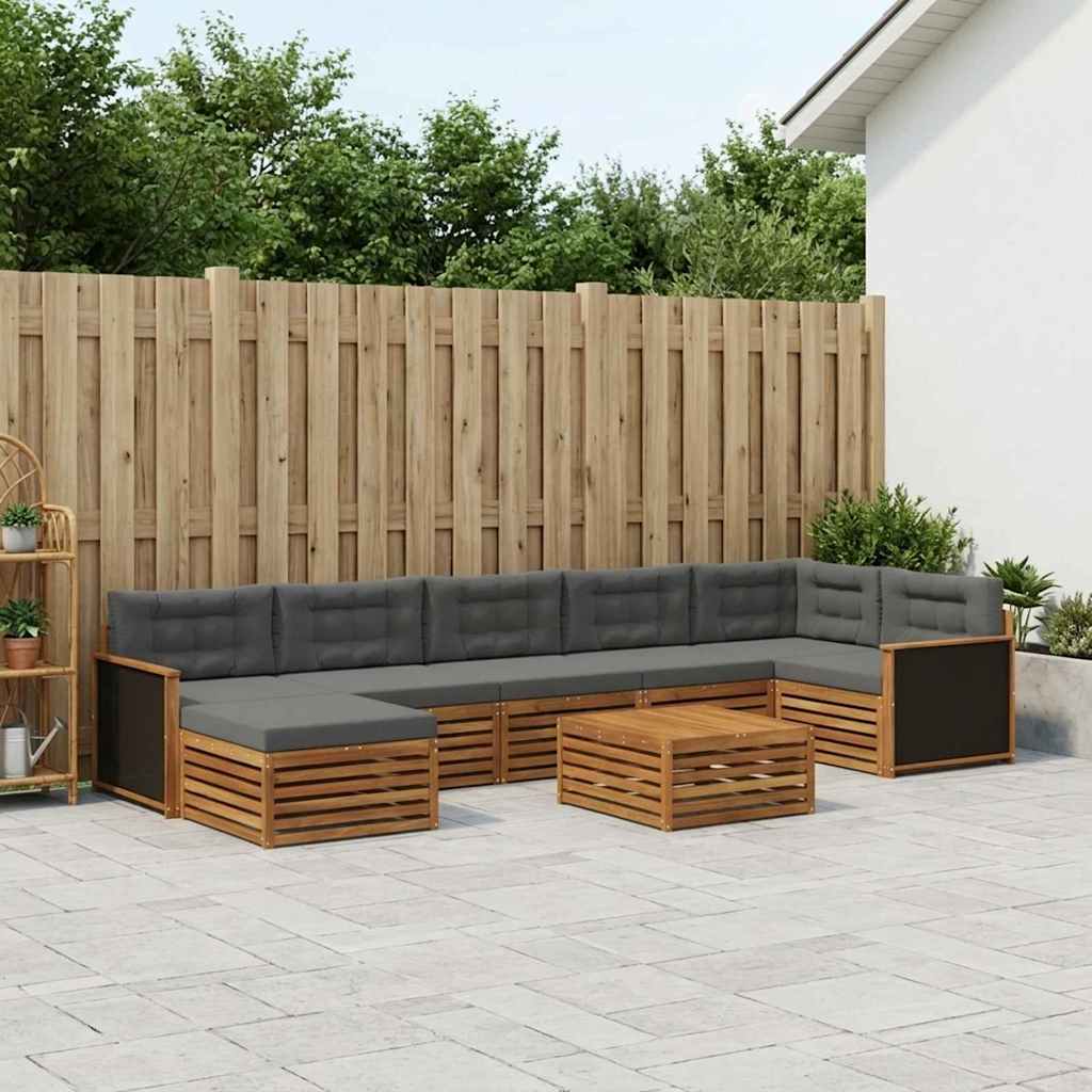Ensemble de canapés d'extérieur 8 pcs Naturel et Anthracite - XIOS